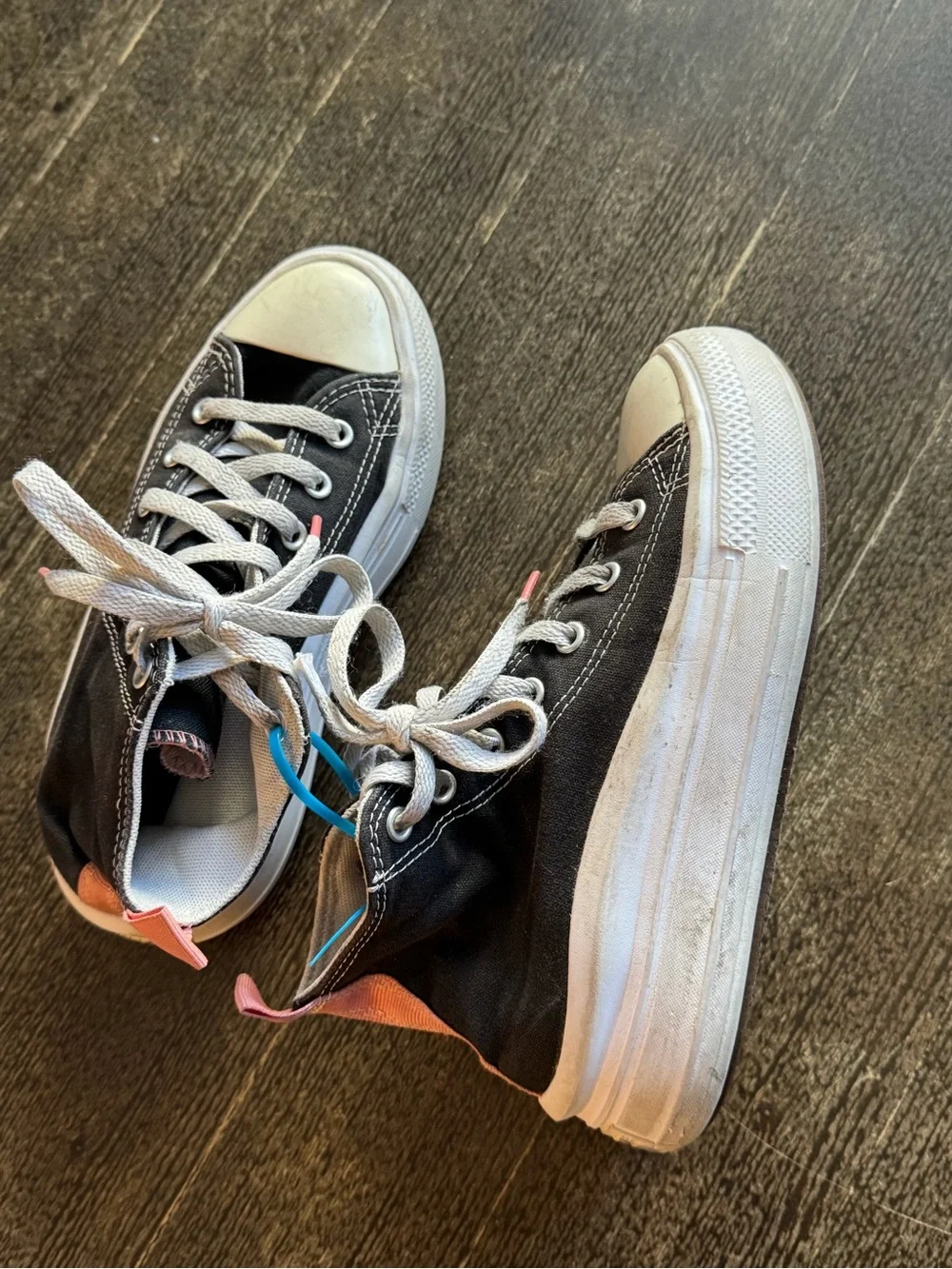 Converse Platform Black High-Top Canvas Sneakers Girls Size 3